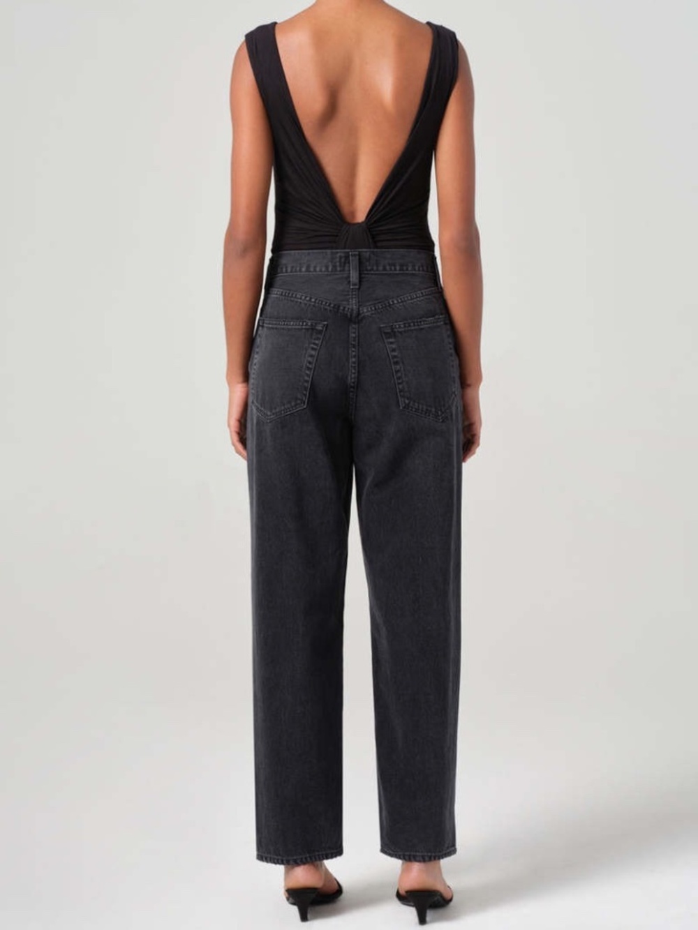 NWT Agolde V Waist Baggy Black Denim Jeans | Size 27 - Picture 5 of 15